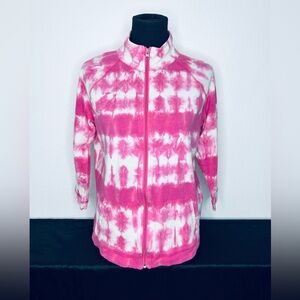 Jones New York Sport  Pink and White Tie-Dye Women's Jacket